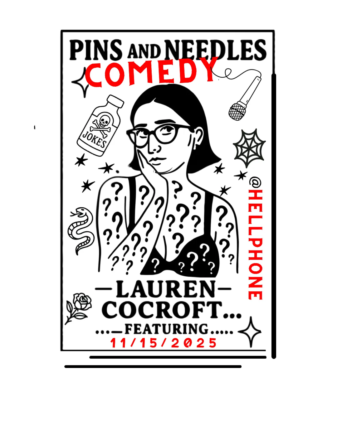 Pins & Needles Comedy NYC: Live Stand-Up &amp; Tattoo Culture at Hell Phone — November 8, 2025