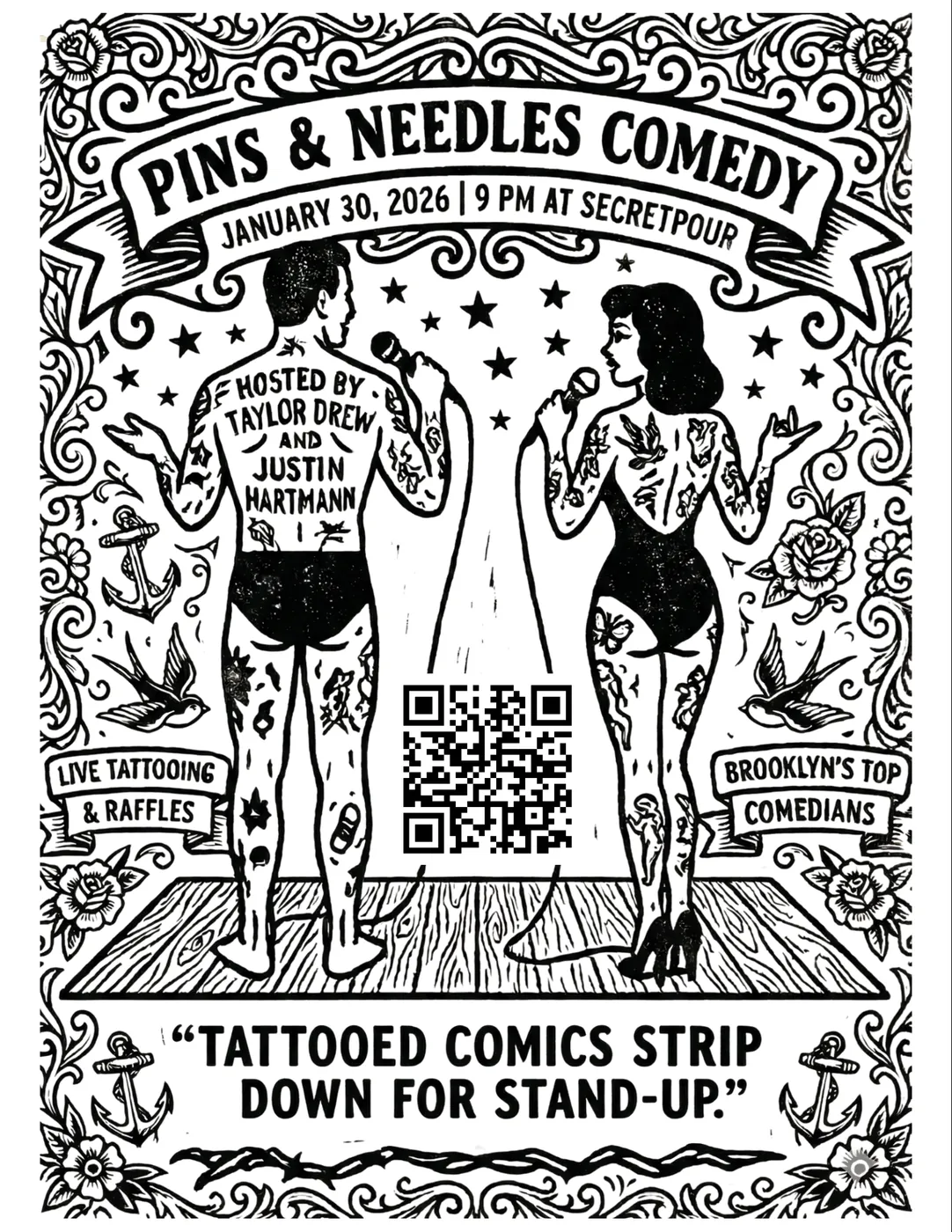 Pins & Needles Comedy Recap: Tattoo Comedy Night at Secret Pour (Jan 30, 2026)